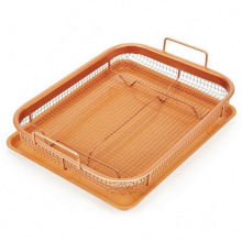 Manufacturer direct sell Non-Stick Oven Basket Tray Copper Air Fryer Copper Crisper Baking Tray